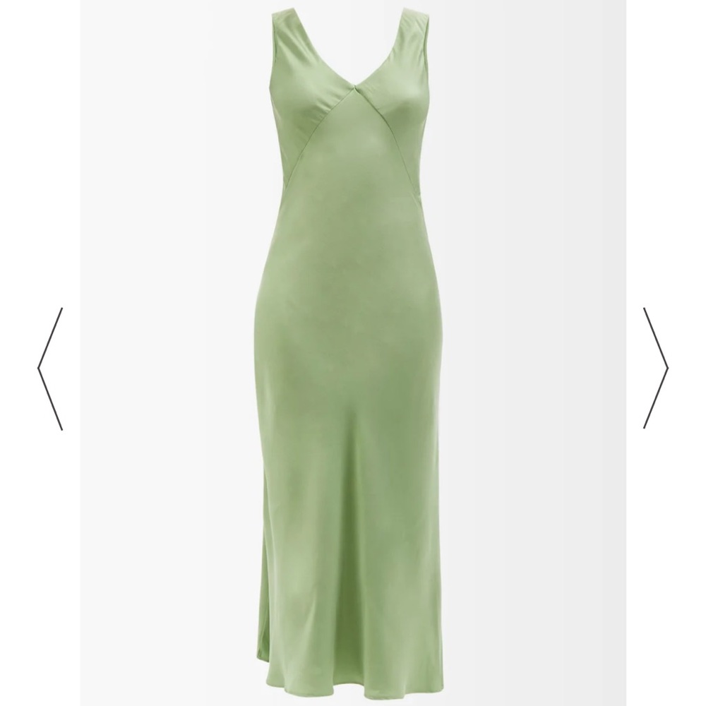 ASCENO Bordeaux silk-satin midi dress